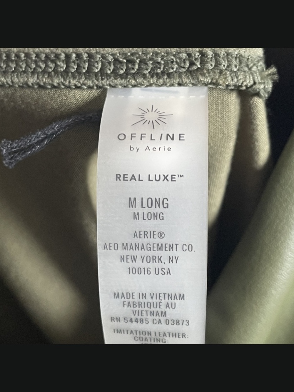 NEW Aerie Pants Womens Medium green faux leather leggings skinny athleisure - Picture 7 of 12